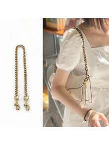 金属链带更换，手提包改装肩带，耐用不褪色高端链条 - 銅色 - 查看 2