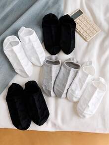 5双装女士蝴蝶结中筒袜，舒适透气，四季皆宜，颜色随机搭配 - 彩色 - 查看 4