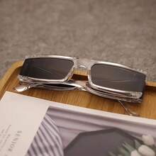 Y2K Cyberpunk Style Future Glasses - Wide Lens, Lightweight Plastic Frame, Fashionable And Avant-Garde Unisex Party And Daily Accessories,  Glasses, Rectangular Lens Design, Simple Shape, Exclusive For Fashion Enthusiasts - 透明/銀色 - 查看 7