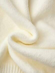 Front Button Casual Solid Color Long Sleeve Hooded Knit Cardigan - Beige - View 3