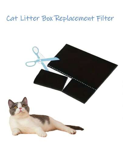 Cat Litter Box Replacement Filters, Pet Activated Carbon Filters, High Absorbent Deodorizing Cat Litter Box, Powerful Odor Elimination, Easy Replacement, Maintain Clean Litter Box Environment