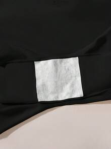 3 件/包女士纯色简约短裤，防擦伤，不滚动，丝滑，高腰，无缝，舒适内裤 - 黑色 - 查看 8