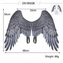 1 pieza Alas de ángel de tela no tejida gruesa y premium, adecuadas para que hombres y mujeres decoren sus alas, accesorio de disfraz para fiesta de Halloween