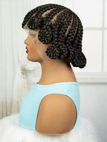Elegant Full Lace Bantu Knot Women's Braided Wig - High Density, Heat-Resistant Synthetic Hair, Party-Vacation First