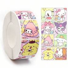 Sanrio 500pcs/Roll Sticker Pack: Hello Kitty, Melody & Friends, Matte Glitter, Self-Adhesive For Creative DIY, Gifts & Party Favors Decorative Handbook Stickers Tape Expression Cute Cartoon Birthday Gift Christmas Decorations Halloween Spring Festival Thanksgiving Gift Party Favor