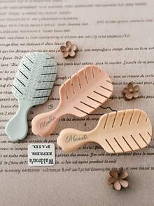 1pc Customized Name Children Hair Accessory Comb, Personalized Girl Hair Decor Hair Brush, Customized Name Friend Gift Family Gift Girl Mother Teacher Gift, Hair Brush, Hair Comb - Multicolor - View 3