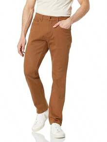 Men's Athletic Stretch Jeans - Colors - Dark Khaki Brown - View 12