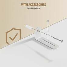 Hzuaneri Mesita de Noche, Mesita Auxiliar con 6 Cajones de Tela y Compartimento Abierto, Mesa Lateral de Sofá de Moderna, para Dormitorio y Sala de Estar, 30 x 40 x 96 cm, Blanco