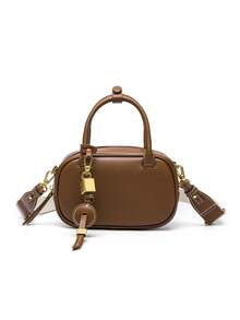 MINI TOPSTITCHED BAG, Wide Strap Women's Vintage Crossbody Bag, Small Tote Ladies Luxury Design Handbags, Solid Color Simple Shoulder Bag, Bags For Ladies Fashionable - Multicolor - View 4