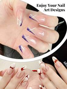 9pcs/Set 15ml Nail Gel Liner Pens, 3D Effect Gel Nail Polish, Fine Brush, DIY Nail Salon Design At Home, Gift For Girls Nails - Multicolor - View 7