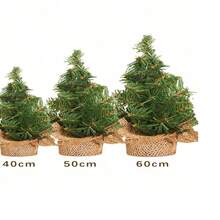 1 pièce Mini sapin de Noël décoratif, sapin de Noël de table en toile de jute, décoration de fête de Noël, décoration de maison, décorations de Noël, décoration de chambre, hiver