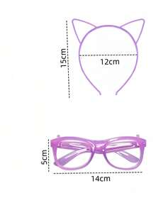 A Headband With Glow-In-The-Dark Cat Ears, An Urban Style For Parties (Note: The Color May Be Slightly Different From The Photo Taken In The Dark. 6 Pieces Of Headband And Hair Band Luminous Cat Ear Headbands, Luminous Crown Headbands, Solid-Color Plastic Headbands For Parties, Festivals And Celebrations, Luminous Cat Ear Headbands, Street Party Headbands, Headbands, Hair Bands - Multicolor - View 10