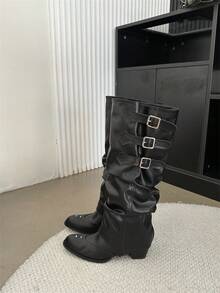 Women Western Boots - 黑色 - 查看 1