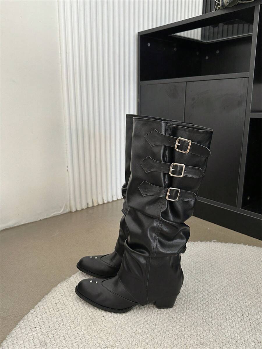 Women Western Boots - 黑色 - 查看 1