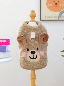 1pc Pet Clothes Dog Cat Apparel Clothing Small Dog Puppy Cute Pet Clothes Dog Apparel Clothing Small Dog Autumn Winter Warm Comfortable Fleece Vest - Little Bear - Multicolor - View 2