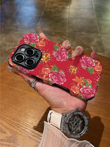 WeiMi 1 buah Casing Ponsel Pelindung Penuh Berkilau Bahan TPU+PC Hybrid dengan Motif Bunga Modis, Tahan Guncangan, Anti Selip, Lembut & Tahan Lama, Kompatibel dengan Smartphone Apple - MultiWarna - View 5