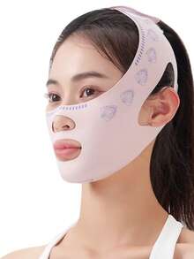 Mască facială respirabilă - Instrument reutilizabil pentru îngrijirea facială, Stiluri și modele aleatorii, Modele cu diamant și fluture, Unisex - Curea de bărbie reglabilă, Mască reutilizabilă în formă de V, fără cusături, pentru femei, potrivită pentru somn, antrenament și yoga, ușoară și respirabilă, potrivire confortabilă, fără riduri, Îngrijire a pielii Y2K Goth, esențială pentru călătorii