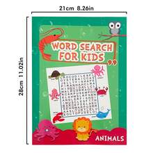 Lachilly 16 Pages Animals Word Search Workbook – Animals Themed English Vocabulary Puzzles For Kids, Classroom Activity, Teacher Student Interactive Learning Tools, Children's Educational Toys, Homeschool Teaching Aids - Multicolor - View 4