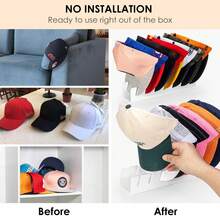 1 Pc Hat Stand For Baseball Caps 1 Pack No Install - Acrylic Hat Holder Display And Organizer For 14 Baseball Caps For Bedroom, Close_ Home & Kitchen