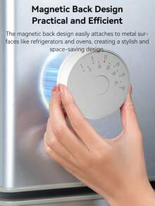 Digital Kitchen Timer, Silent Magnetic Rotary Timer, Suitable For Cooking, Learning, Exercise, Time Management (Batteries Not Included) - White - View 2