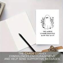 1 Stück süße kleine Monster Grußkarte - Multifunktionale Halloween und Geburtstagskarte, Herbst Thanksgiving Notiz, geheimnisvoll aber niedlich Schreibwaren, 5*7 Zoll - mit dickem Umschlag