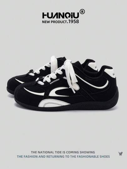 HUANQIU 2025新款男鞋男士滑板鞋一双时尚休闲高帮透气居家办公户外运动鞋多功能轻便舒适德迅鞋赛车鞋休闲鞋跑步鞋黑白四季鞋