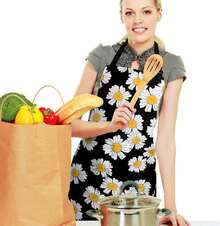 Adjustable Waterproof Apron Bib Apron With 2 Pockets Cooking Kitchen Aprons Women Men Chef TJN9 - Hoa - Xem 8