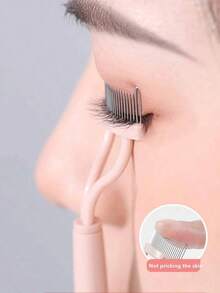 Half-Arc Steel Tooth Eyebrow Comb & Lash Brush 2-In-1 Tool - Eyebrow & Eyelash Shaping, Grooming & Styling Assistant - Multicolor - View 6