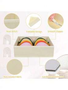 Simple Style Foldable Cloth Storage Box Closet Dresser Drawer Divider Organizer Basket Bins For Underwear Bras Decorations Autumn Decor Festival Decor Room Decor Home Decor Fall Decor Bedroom Decor For Women Storage Organizer Travel Holiday Essential Fall Decor Autumn Halloween