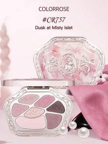 COLORROSE 7-Color Western Retro Eyeshadow Palette, Matte & Shimmer Eyeshadows, High Pigmentation, Long-Lasting, Smooth Texture, With Mirror, Multi-Function Makeup Palette Including Highlighter & Blush