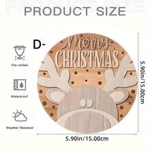 4 Stücke Weihnachtsstil Holzbrett Gemälde - rund, geeignet für Heimdekoration und Zusammenkünfte - perfekte Geschenkidee, Weihnachtsthemen Heimdekoration, ideal für Weihnachten - Holzschnitt-Malerei-Kreis - Übersicht 22