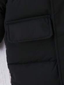 男童休闲加厚长袖连帽棉衣，秋冬时尚校园风