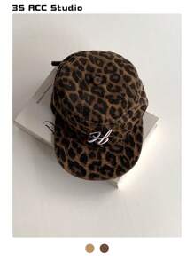 优雅英伦风复古格纹平顶帽，豹纹平檐高端刺绣棒球帽，网红同款，秋冬文艺范儿十足，时尚软顶鸭舌帽，大头很讨喜 - 平頂 - 查看 23