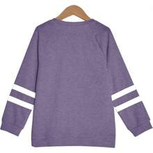 Apbondy Girls Shirts Casual Long Sleeve Crewneck Loose Striped Sweatshirts Pullover Tops