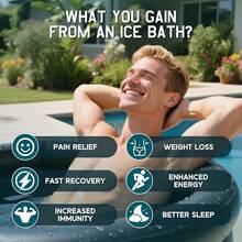 Portable Inflatable Ice Bath Tub For Athletes, Cold Plunge With Insulated Lid, Non-Slip Mat & Handles, Works With Water Chiller For Indoor/Outdoor Recovery - Oval - White - 210Gal - View 8