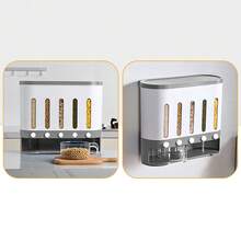 9Kg 5-Grid Dry Food Dispenser Wall Mounted Cereal Rice Storage Container W/Cup - Default - View 4