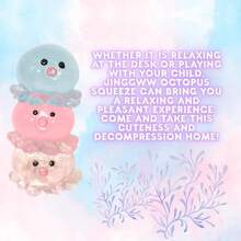 Crystal Glitter Octopus Taba Squishy Toy – Adorable Taba Stress Buster, Kawaii Desk Fidget Ball For Office & Gifting (Color May Slightly Differ.) - 章魚藍 - 查看 7