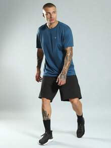 FITNATION Men's Fitness Gym T-Shirt In DRYFIT Fabric That Dries Sweat Quickly - Màu xanh ngọc - Xem 5