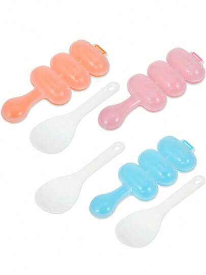 1个可爱卡通猫形饭团摇摇杯，配1个迷你勺，饭团摇摇杯，球形饭团模具，饭团模具，儿童午餐便当寿司制作器，家用厨房午餐小工具