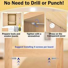 Metal Shelf Support Pins With Anti-Slip Sleeves - Self-Tapping Screws For Cabinet Partition, Laminate Board Brackets - Durable, Stainless Steel Furniture Glass Bracket Overall Screw Set, Shelf Support | Modern Shelf Design | Durable Metal Pins, Shelf Supports - Silver - View 8