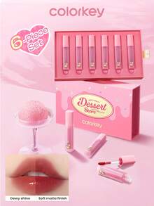 COLORKEY 6PCS Watery Lip Tint Gift Set,Liquid Lipstick,Watery Matte,Lip Gloss,Long-Lasting,Non-Stick Cup,For Beginner For Women For Daily Use,Gift For Women Mom Wife Sister Teen Girl Friend,For Party,For Travel,Party Beach Travel Holiday Camping Outdoors,Natural Makeup For School, Sweet Makeup, Bold Makeup, Date Makeup,Christmas,Christmas Gifts,Makeup