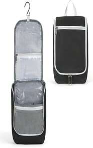 Della Gao Black Water Repellent Polyester Hanging Toiletry Bag For Travel - 軍綠色 - 查看 2