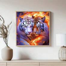 Tiger's Sparkle 5D Diamant Malset - Lebendiges Vollbohrung Rund Strass Stickerei Kunst für Erwachsene und Anfänger, DIY Handwerk für atemberaubende Wanddekoration Zuhause und Entspannung