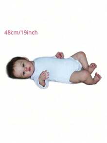 48cm 19inch Soft Vinyl Reborn Baby Doll For Girl Cloth Body Toy With 3D Marble Texture Skin And Visible Veins Newborn Alive