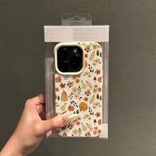 1pc TPU Material Autumn Pumpkin, Apple, Maple Leaf Pattern Phone Case, Compatible With Iphone/ Compatible With Samsung Waterproof Shockproof Anti-Fall Scratch Resistant - 白色 - 查看 9