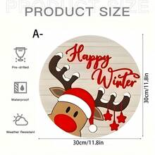 4 Stücke Weihnachtsstil Holzbrett Gemälde - rund, geeignet für Heimdekoration und Zusammenkünfte - perfekte Geschenkidee, Weihnachtsthemen Heimdekoration, ideal für Weihnachten - Holzschnitt-Malerei-Kreis - Übersicht 21