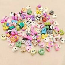 50 piezas/100 piezas Cuentas de arcilla polimérica con patrones de animales mixtos cortadas para hacer joyas DIY, accesorios para pulseras y collares