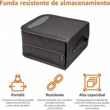 Carpeta de poliuretano de almacenamiento portátil para CD/DVD, capacidad de 400, color negro - Capacidad de 400 - Ver 6