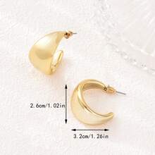 歐美新款閃亮中空朋克風C型金耳環，時尚、復古、流行、可愛、獨特，適合日常佩戴和展示 - 金色 - 查看 4