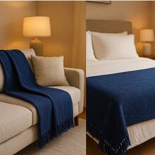 Giant Luxury Sofa Blanket 120x210 Protective Sofa Cover Type - 深棕色混合 - 查看 9